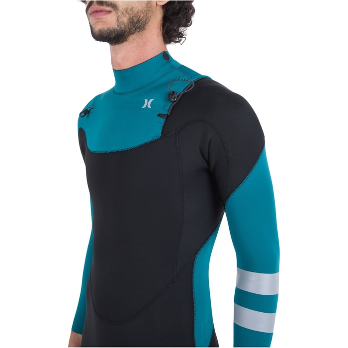 2024 Hurley Mens Advant 4/3mm Chest Zip Wetsuit MFS0013403 - Emerald